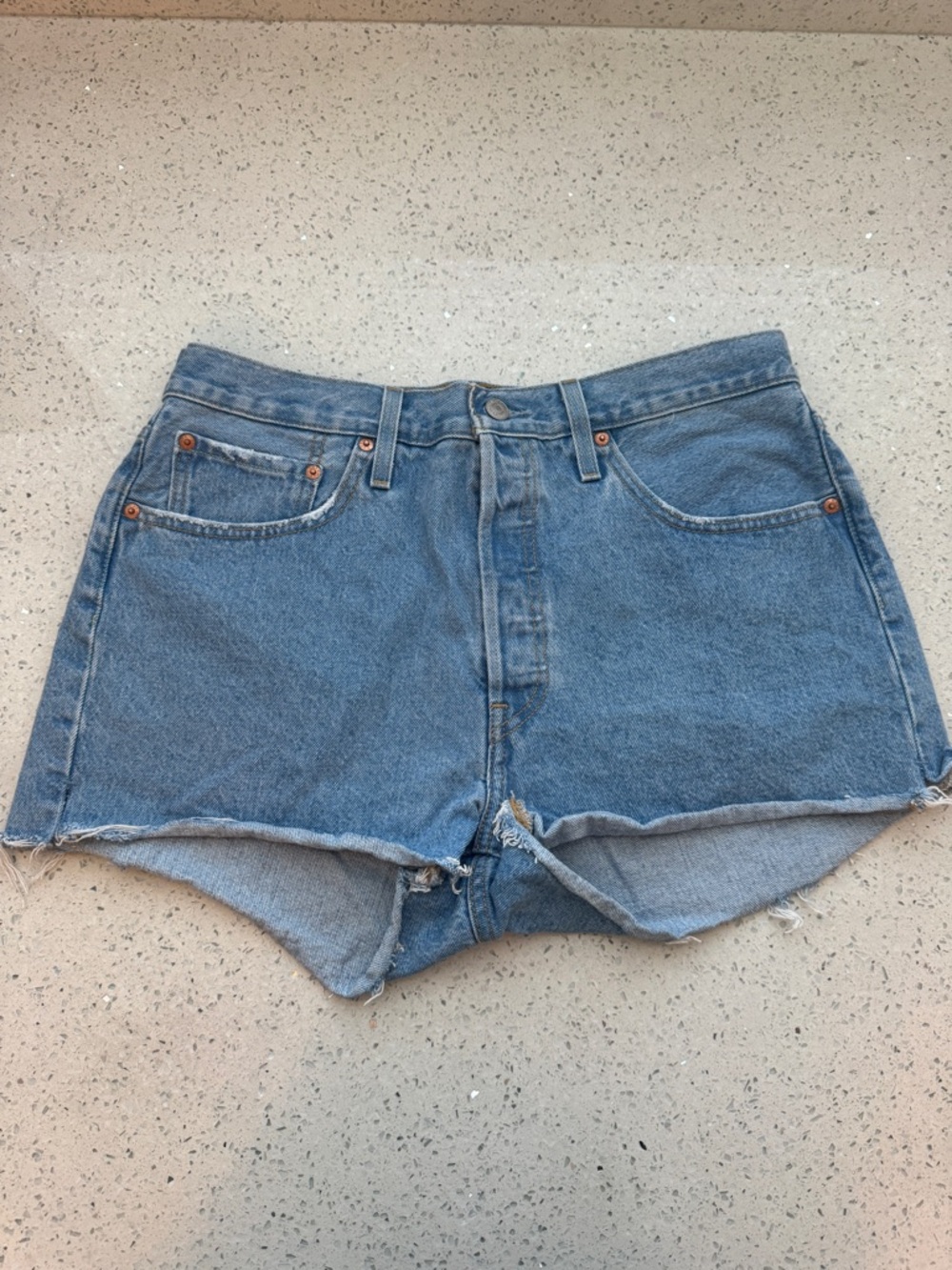 Levi’s 501 Classic High-Rise Blue Denim Shorts